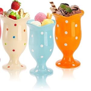 Cecilia 🌹 Vintage ice cream sundae, pedestal glass dish ceramic